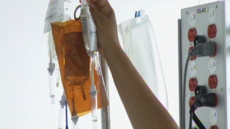 IV bags in intensive care unit