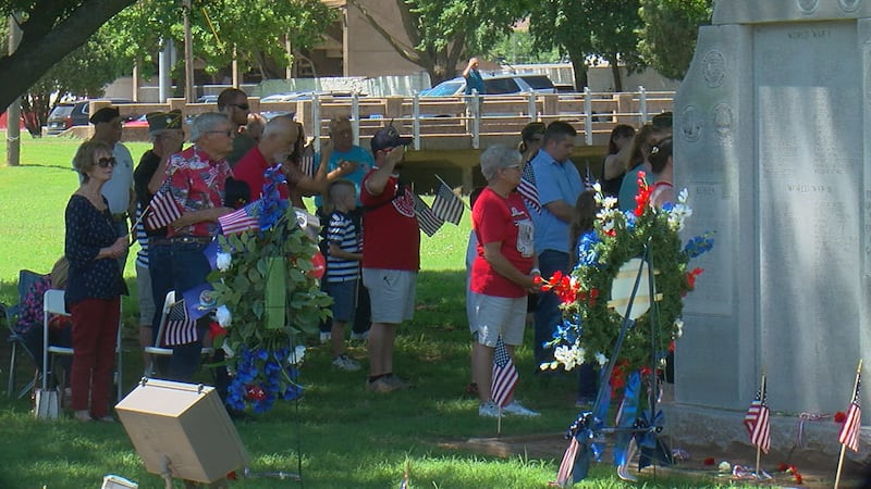 Members of the Stephens County Community gather to remember those who died serving the country.