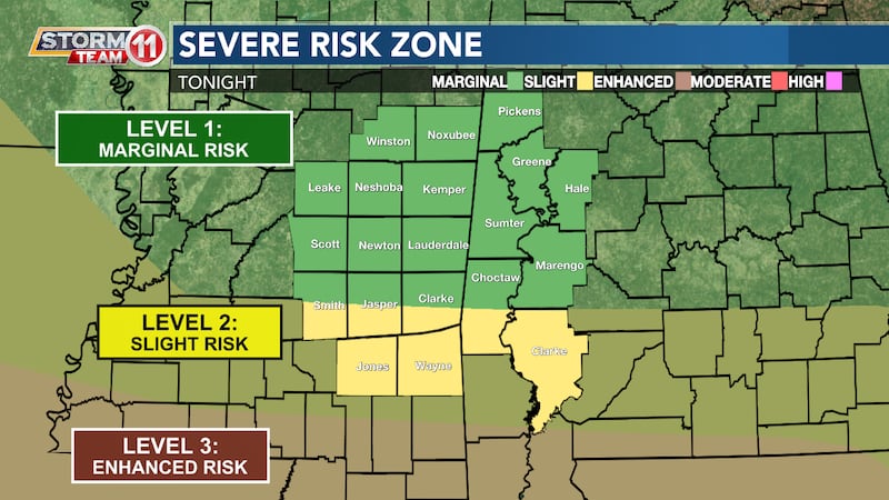 Most of us are under a Marginal (1/5) Risk for severe weather this evening, but some of our...