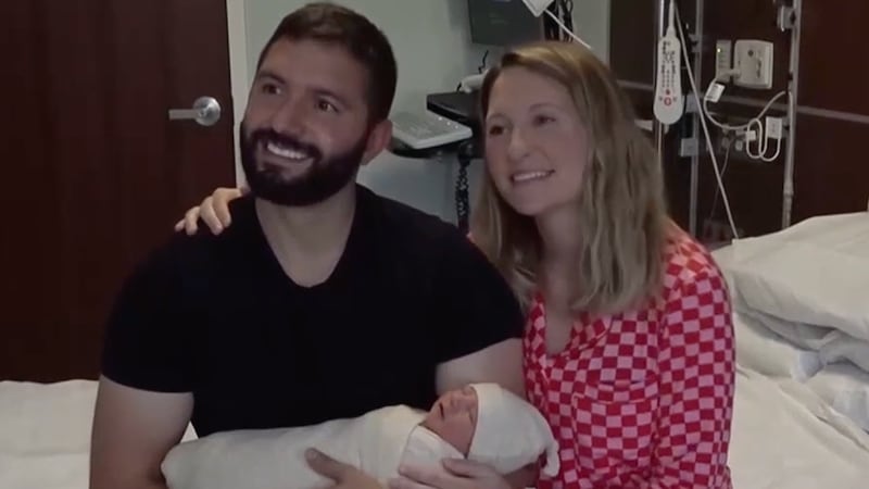 A mother and father say they will not forget an unexpected delivery just in time for Mother's...