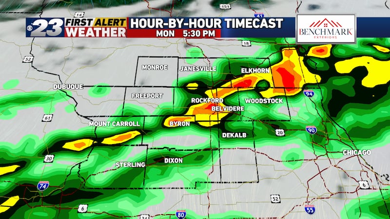Showers and storms enter the region Monday afternoon