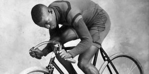 a portrait of african american cyclist major taylor