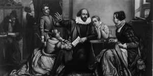 Shakespeare reading Hamlet to his family