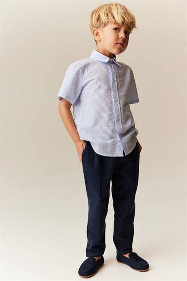 Хлопковая рубашка с короткими рукавами