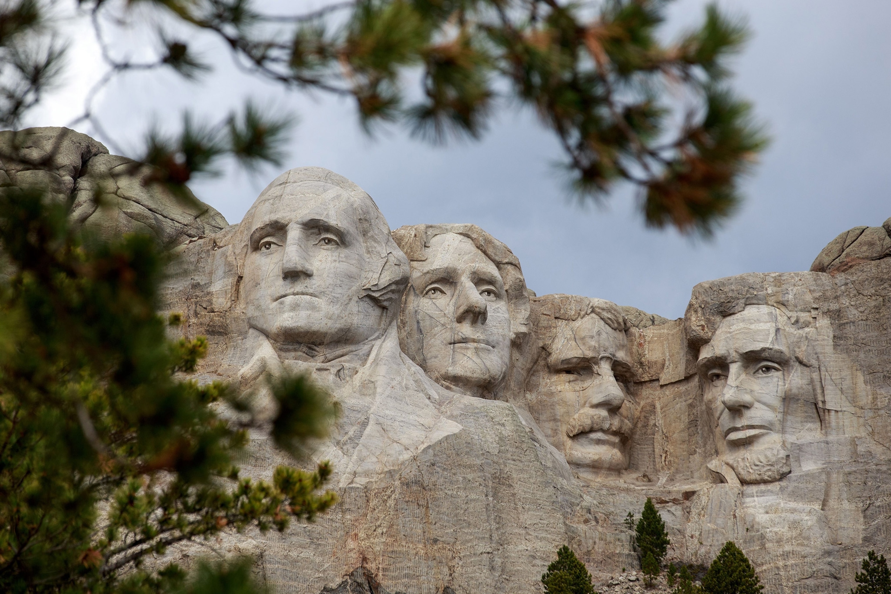 the faces on Mount Rushmore