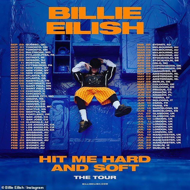 Meanwhile, Billie certainly has been revving up for the new release as last month she also announced her new world tour in promotion of Hit Me Hard and Soft