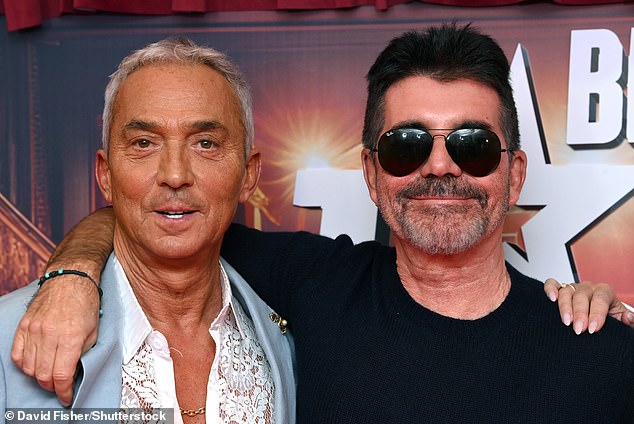 It came following reports that Simon Cowell  (R) could be forced to axe Bruno from the show after two series by ITV, despite him wanting his pal to stay