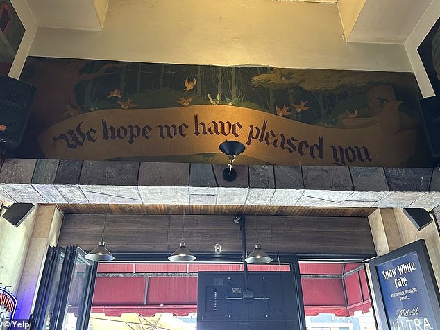 Meanwhile, a message that long hung over the doors of the reportedly closed cafe provides a fitting sendoff, bearing the message, 'We hope we have pleased you.'