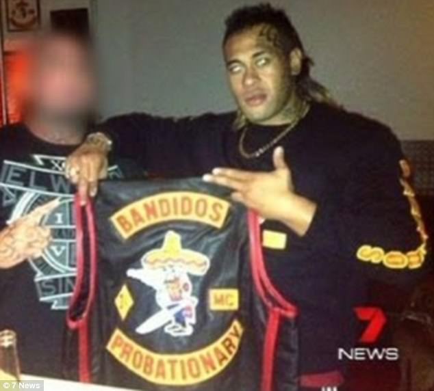 Former Bandido bikie member, Leonard David Toalei, 29, (right) has been given a six-year jail sentence for undertaking a violent rampage on the Gold Coast in 2013 but is eligible for parole