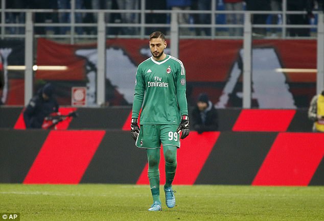 Donnarumma heard it from the home fans after his poor performance for the Rossoneri