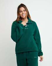 Champion Anorak Sweatshirt Fleece Women 1/4 Zip Soft Teddy Pockets Oversized