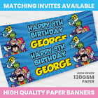 TEEN TITANS GO  BIRTHDAY BANNER PERSONALISED ANY NAME PARTY BANNER