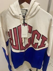 2100$ GUCCI Men’s Hoodie Jersey Zip-Up Oversized-Fit SZ:US S/M  MADE IN ITALY