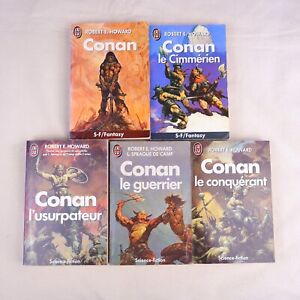 Lot de 5 livres Conan Le barbare le Cimmérien, l'usurpateur, le guerrier
