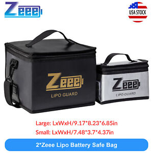 2xZeee Lipo Battery Safe Bag Guard Fireproof Explosionproof for Charge & Storage