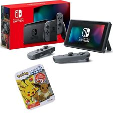 Nintendo Switch 32GB Console Gray + Magnetic Pikachu ? Eevee Tin Collectible Set