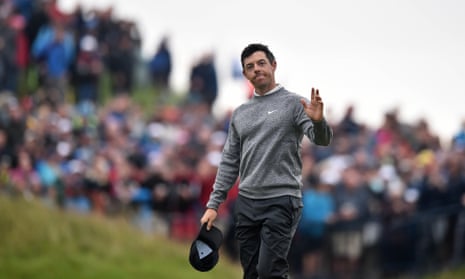 Rory McIlroy waves to the crowds at Portrush after coming agonisingly close to making the cut at his childhood course.