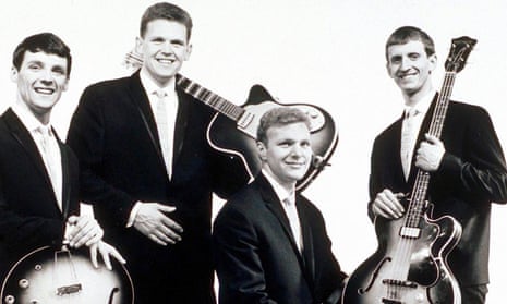 Billy Hatton, far right, with the Fourmost bandmates, from left, Brian O’Hara, Mike Millward, Dave Lovelady.