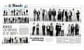 Pages from Le Monde showing the celebrities who signed the petition