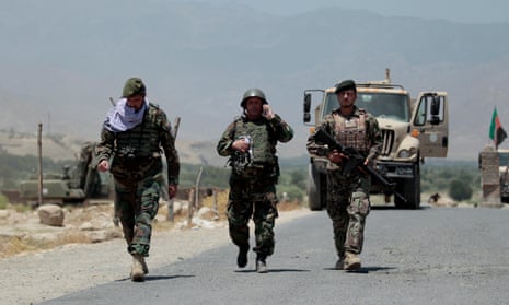 Afghan soldiers on patrol