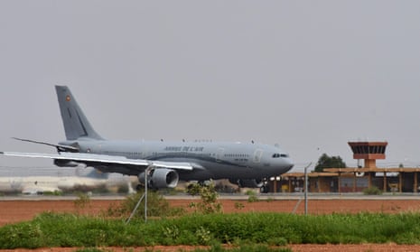 An MRTT plane landing at Niamey's Diori-Hamani international airport in Niger
