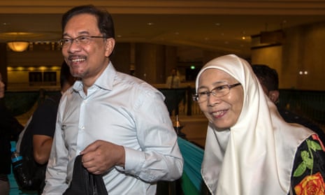 Anwar Ibrahim pictured with his wife, Wan Azizah, in 2014