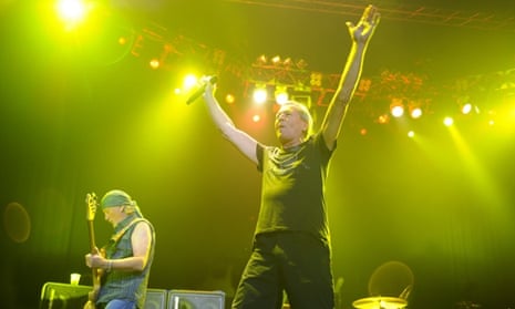 Hard rocking in Moscow: Deep Purple's vocalist and songwriter Ian Gillan (R) and bassist Roger Glover perform at Ice Palace in Moscow.