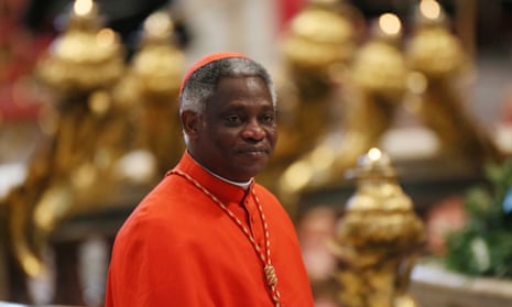 Cardinal Peter Turkson at the holy mass at St Peter's Basilica on 12 March 2013.