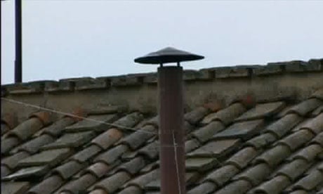 The chimney on the roof of the Sistine Chapel on the morning of 13 March 2013: no smoke yet.