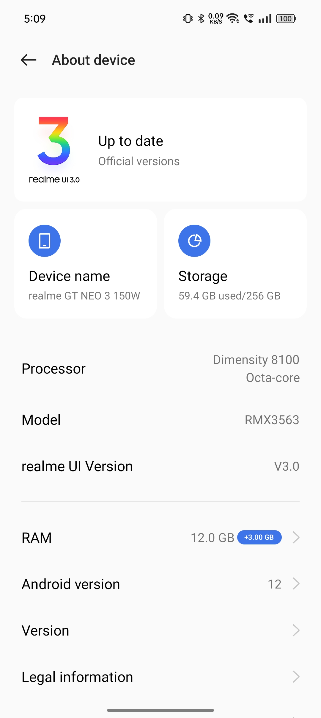 Realme GT Neo 3 (150W) UI Screenshots Images