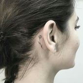 Behind ear tattoos