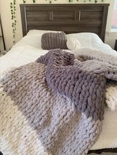 Chunky finger knit blanket