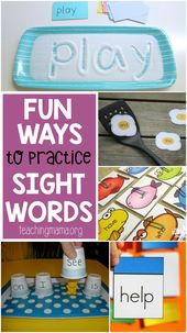 Sight words kindergarten activities