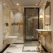 Bathroom with Art Deco, Rococo, and Baroque Ideas