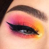 Colorful eye makeup