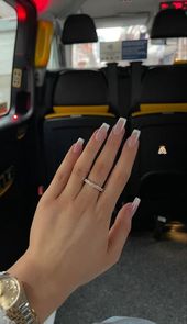 Natural acrylic nails French style