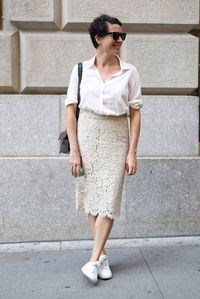 Lace skirt  | For more style inspiration visit 40plusstyle.com