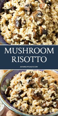 A delicious Mushroom Risotto is easier than you might think! It’s a classic Italian dish that everyone should learn how to make. #Italian #Risotto #rice #comfortfood