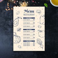Modèle de menu de légumes dessinés à la ... | Free Vector #Freepik #freevector #nourriture