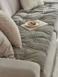 Cappuccino Checkered Sofa Pad | W Concept