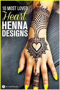 10 Most Loved Heart Henna Designs To Try In 2018 #mehndi #designs #mehendi