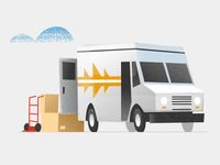 Selling on Amazon #3 - blog post illustration vector texture truck box cardboard delivery transport lorry vehicle car van