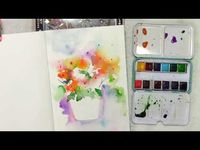 Jane Davenport Watercolors Opening (Flowers in a Vase Quick Study) - YouTube