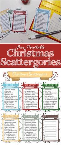 Start a new holiday tradition with your family and friends this year. This free printable Christmas Scattergories game is perfect for a festive fun night!