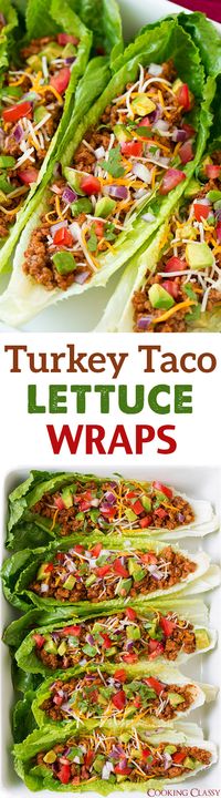 Turkey Taco Lettuce Wraps - these are incredibly delicious!! We liked them just as much as the classic ground beef tacos but they are healthier and lighter! #foody