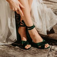 Emerald Green Wedding Shoes Low Heel Bridal Shoes Velvet - Etsy