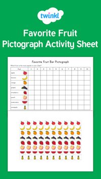 This fun pictograph activity will engage young learners easily! Students create a pictograph using images of different fruits!