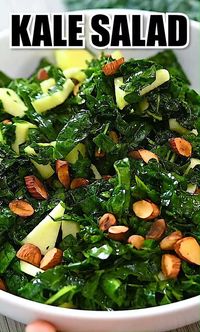 This Amazing Kale Salad is so scrumptious. Made with roasted almonds and crisp apples, it’s just bursting with delicious flavors. FOLLOW Cooktoria for more deliciousness! If you try my recipes - share photos with me, I ALWAYS check!