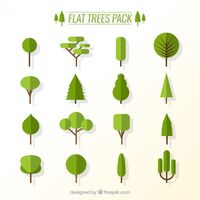 Flat trees pack Free Vector