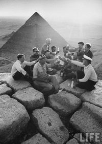 Party at the summit of a pyramid, by life magazine, 1940's. : OldSchoolCool